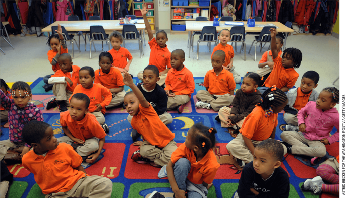 A class at LEAP Academy Early Childhood School at KIPP DC, a network of high-performing, public charter schools in Washington.