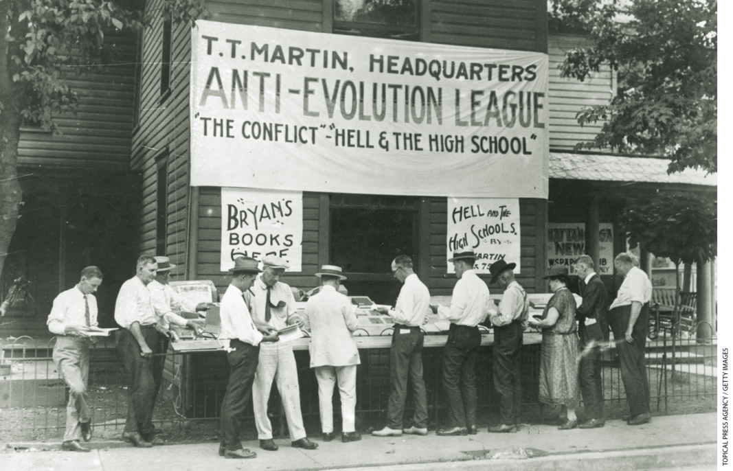 Anti-evolution books were sold in Dayton during what became known as the “Scopes Monkey Trial.”