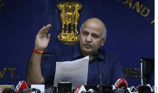 Delhi's Deputy Chief Minister and Education Minister, Manish Sisodia seen during a press conference on the eve of Teachers Day at Delhi Secretariat, in New Delhi, September 4, 2021.
