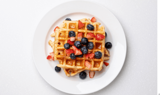 Illustration of waffles on a plate